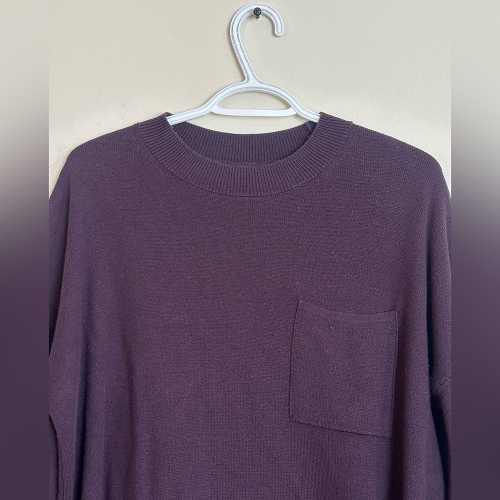 Banana Republic Size L  Dark Purple Crewneck Sweater - Picture 2 of 6